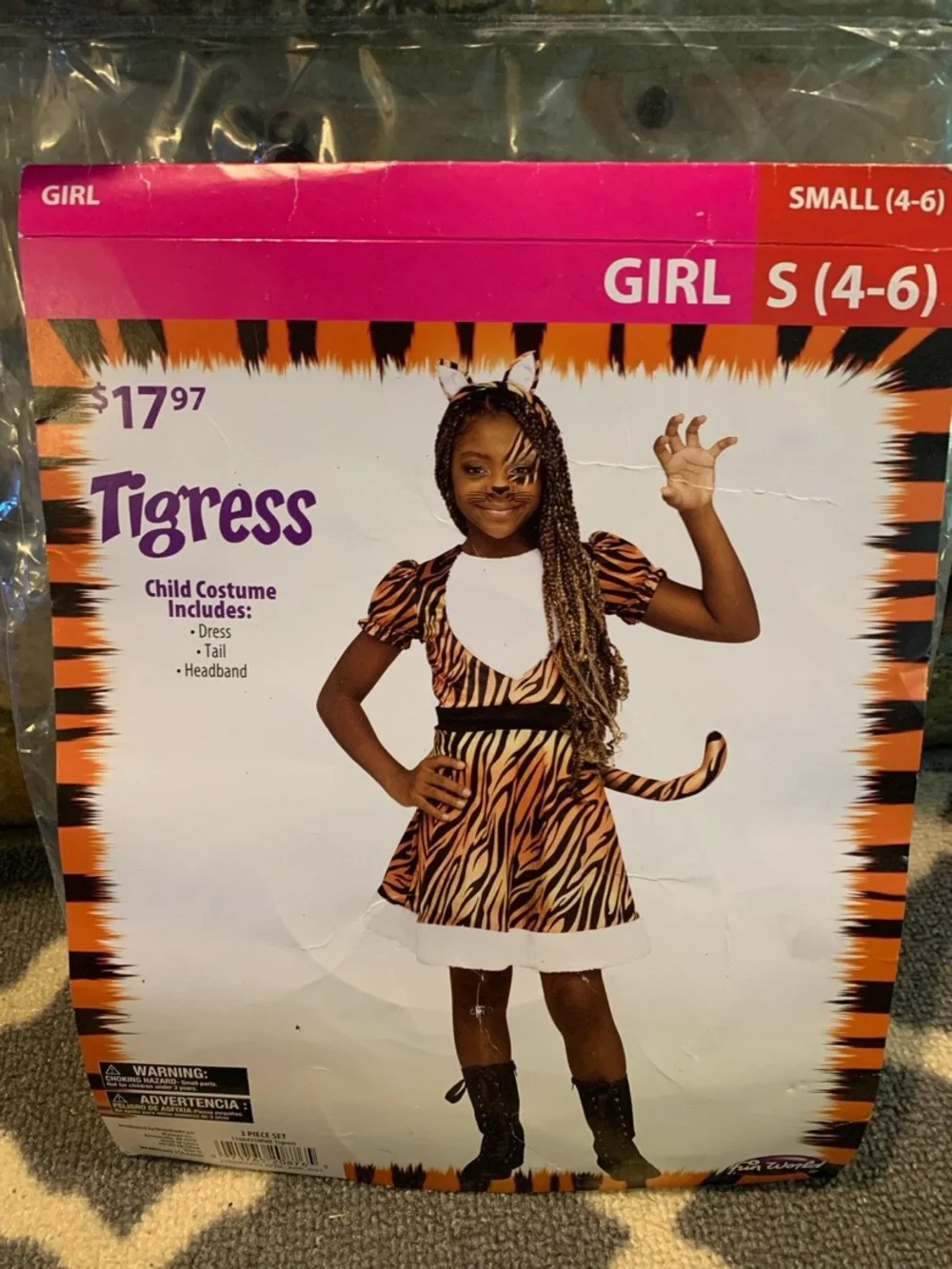 Girl Tiger halloween Costume size 6
